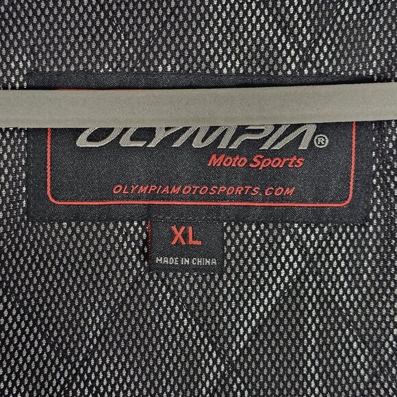 Olympia Moto Sports Men’s Sz XL Motorcycle Jacket with Zip Out Lining Black Gray - Picture 2 of 6
